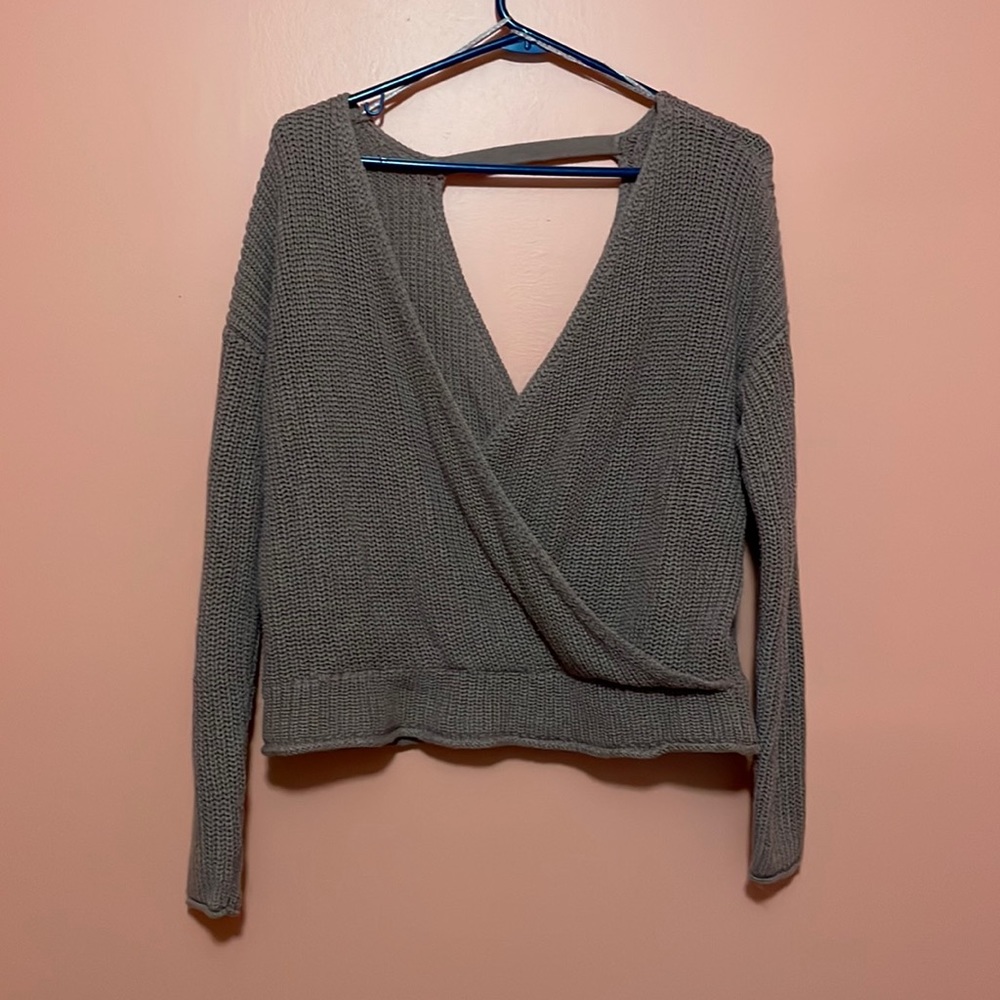 Deep V Mauve Sweater